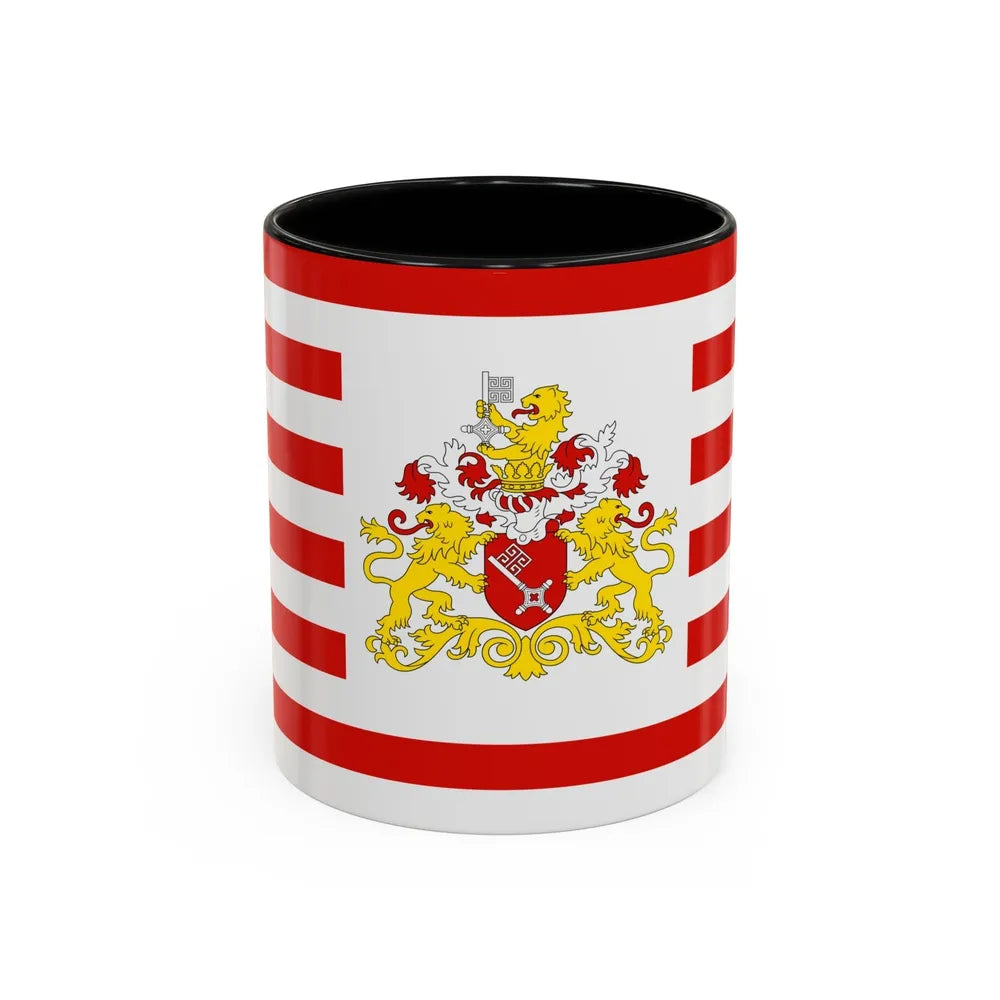 Flag of Bremen with flag arms Germany - Accent Coffee Mug-11oz-Black-Go Mug Yourself