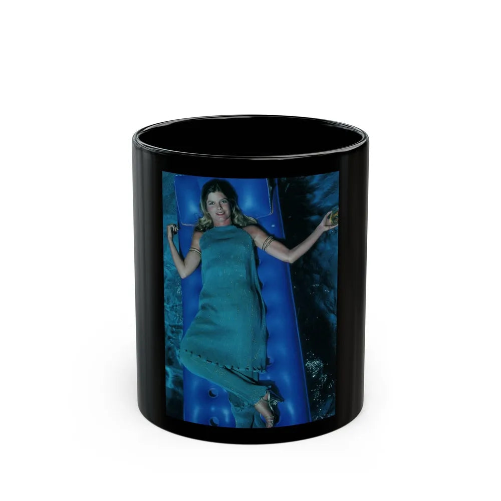 Katharine Ross #112 (Vintage Female Icon) Black Coffee Mug-11oz-Go Mug Yourself