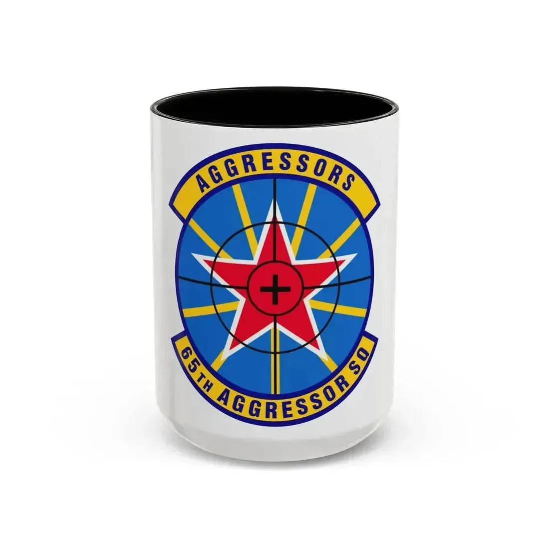 65th Aggressor Squadron (U.S. Air Force) Accent Coffee Mug 15oz Black - Go Mug Yourself