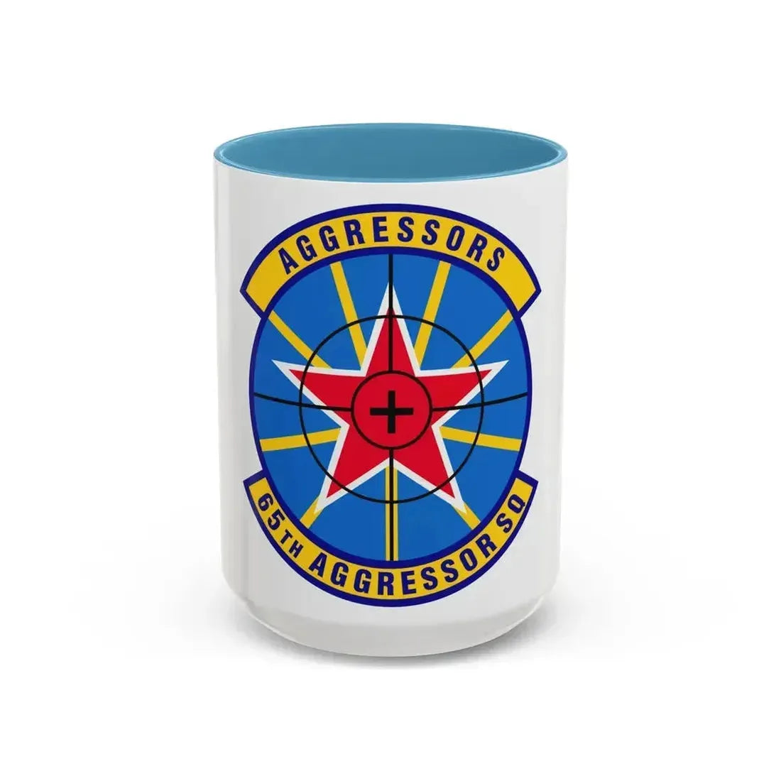 65th Aggressor Squadron (U.S. Air Force) Accent Coffee Mug 15oz Light Blue - Go Mug Yourself