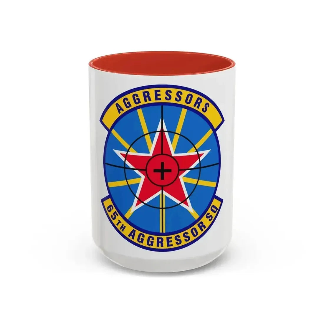 65th Aggressor Squadron (U.S. Air Force) Accent Coffee Mug 15oz Red - Go Mug Yourself