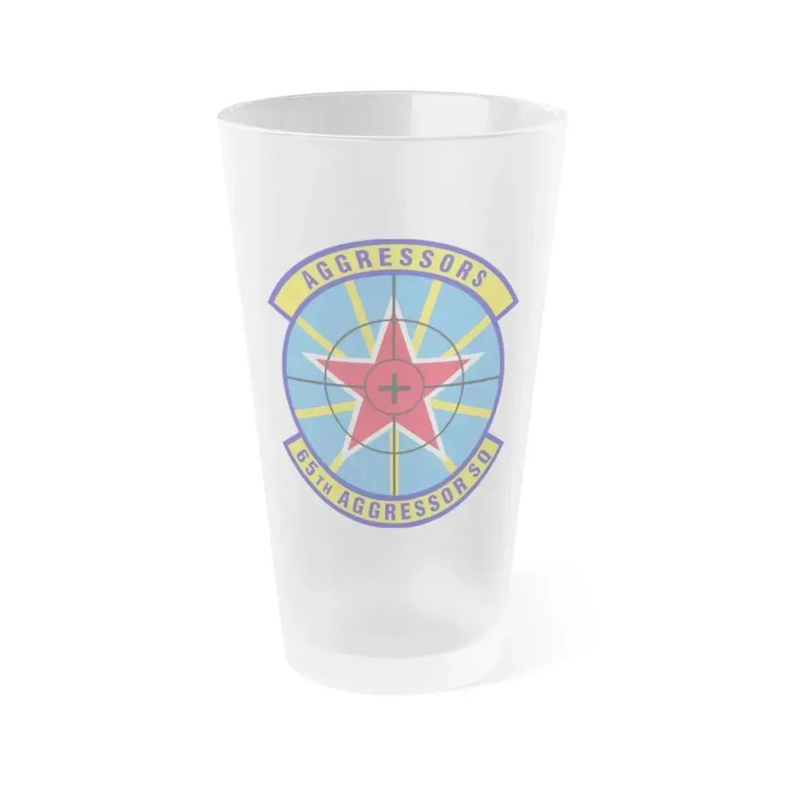 65th Aggressor Squadron (U.S. Air Force) Frosted Pint Glass 16oz 16oz Frosted - Go Mug Yourself