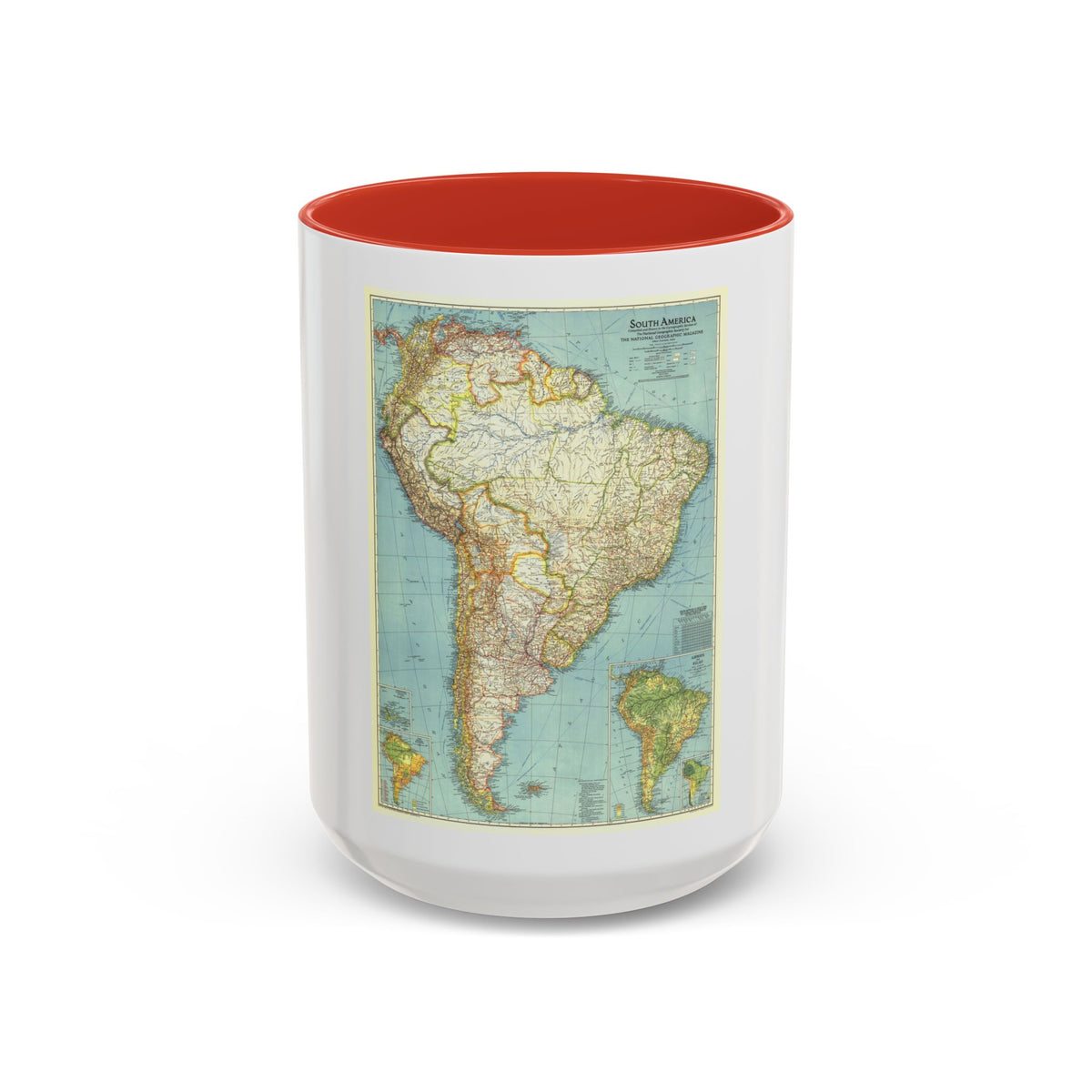 South America (1942) (Map) Accent Coffee Mug