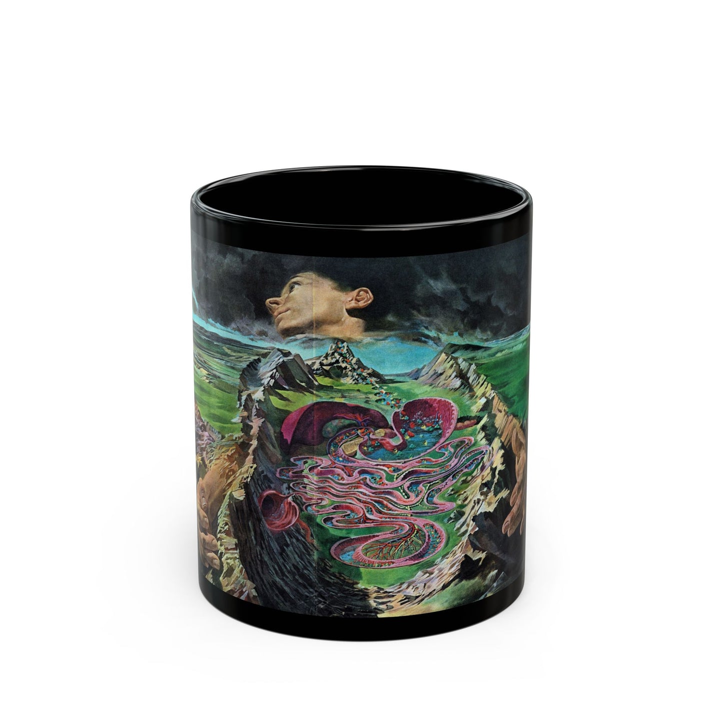 Down a Long Canal, Life magazine, December 7, 1962 - Black Coffee Mug-11oz-Go Mug Yourself