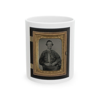 Unidentified Soldier In Confederate Uniform With Bowie Knife(2) (U.S. Civil War) White Coffee Mug