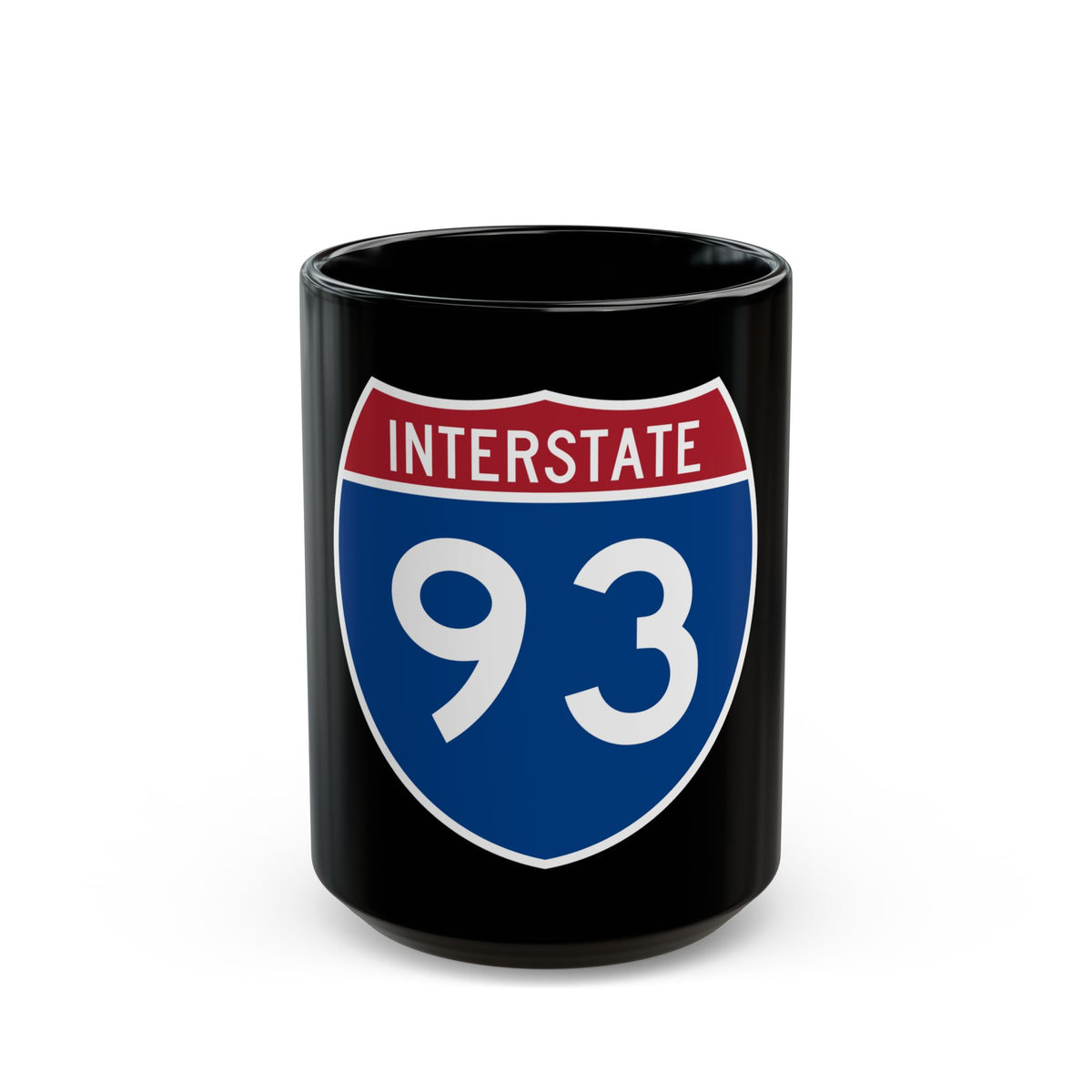 Interstate 93 (U.S. Highways) Black Coffee Mug