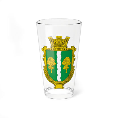 Coat of arms of Viazovytsia Vinnytsia Raion (Ukraine) (Coat of Arms) Pint Glass 16oz