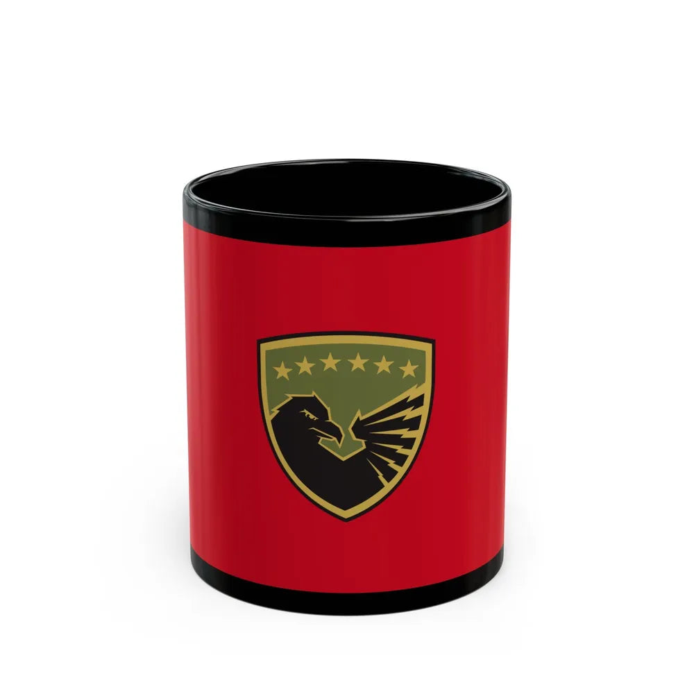 Flag of the Kosovo Security Force - Black Coffee Mug-11oz-Go Mug Yourself