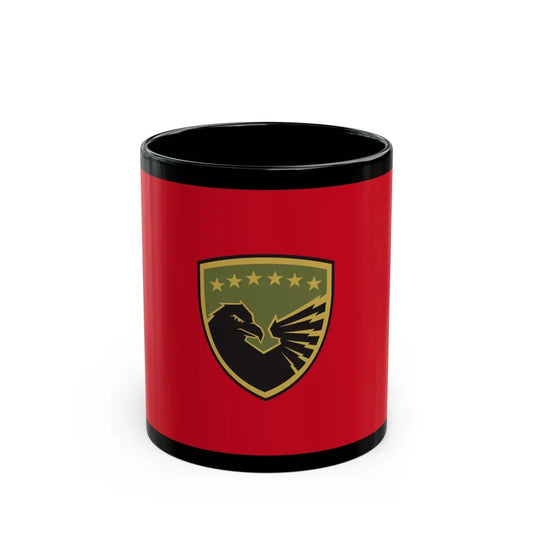 Flag of the Kosovo Security Force - Black Coffee Mug-11oz-Go Mug Yourself