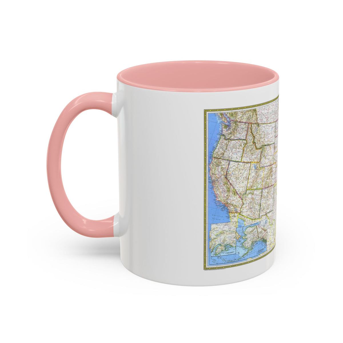 USA - The United States (1976) (Map) Accent Coffee Mug