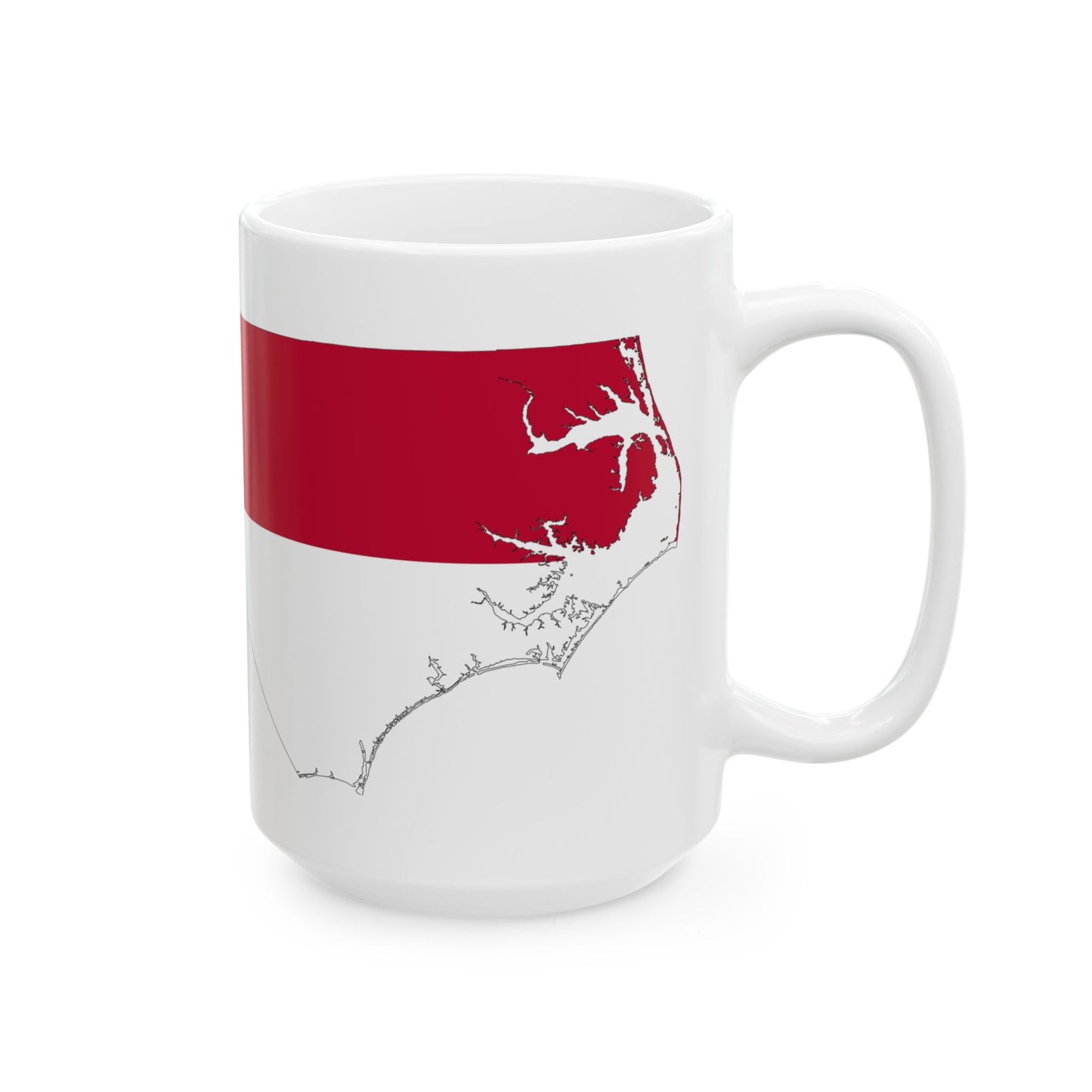 Flag-map of North Carolina (United States) White Coffee Mug