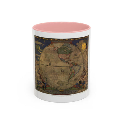 Map of Discovery- Western Hemisphere (1928) (Map) Accent Coffee Mug
