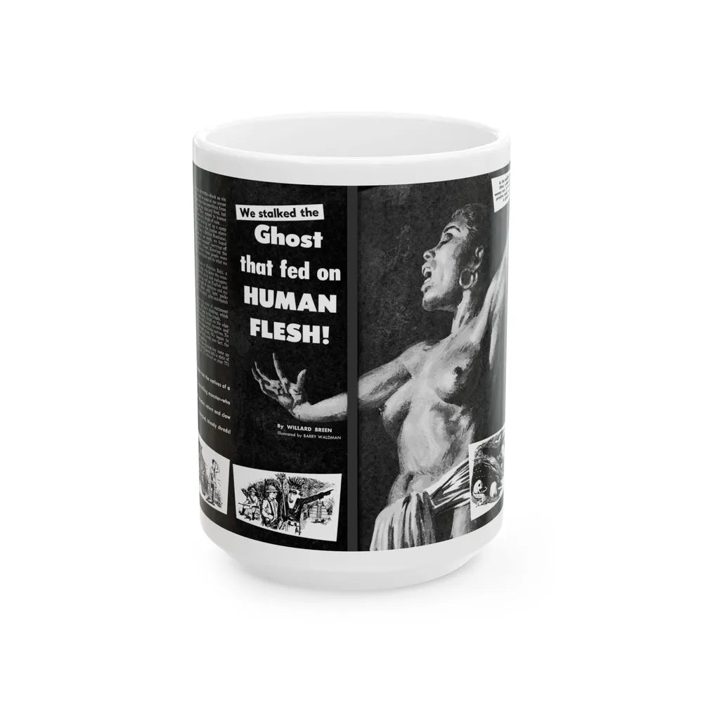 Ghost that fed on Human Flesh, Real Men magazine, December 1958 - White Coffee Mug-15oz-Go Mug Yourself