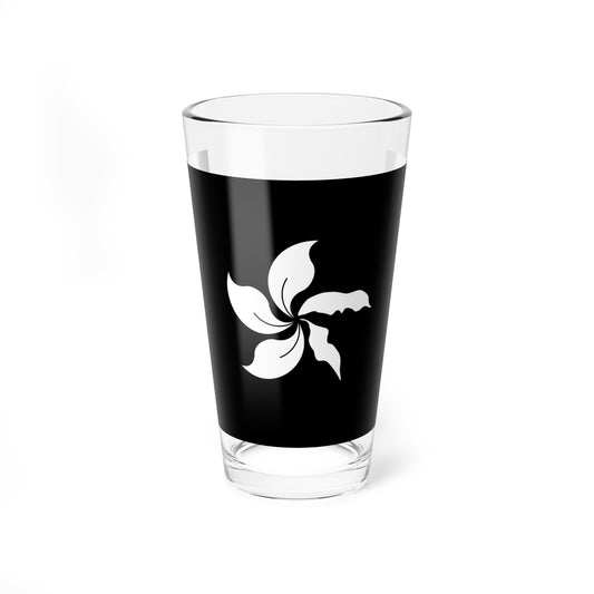 Flag of Hong Kong black and white variant 2 (China) Pint Glass 16oz