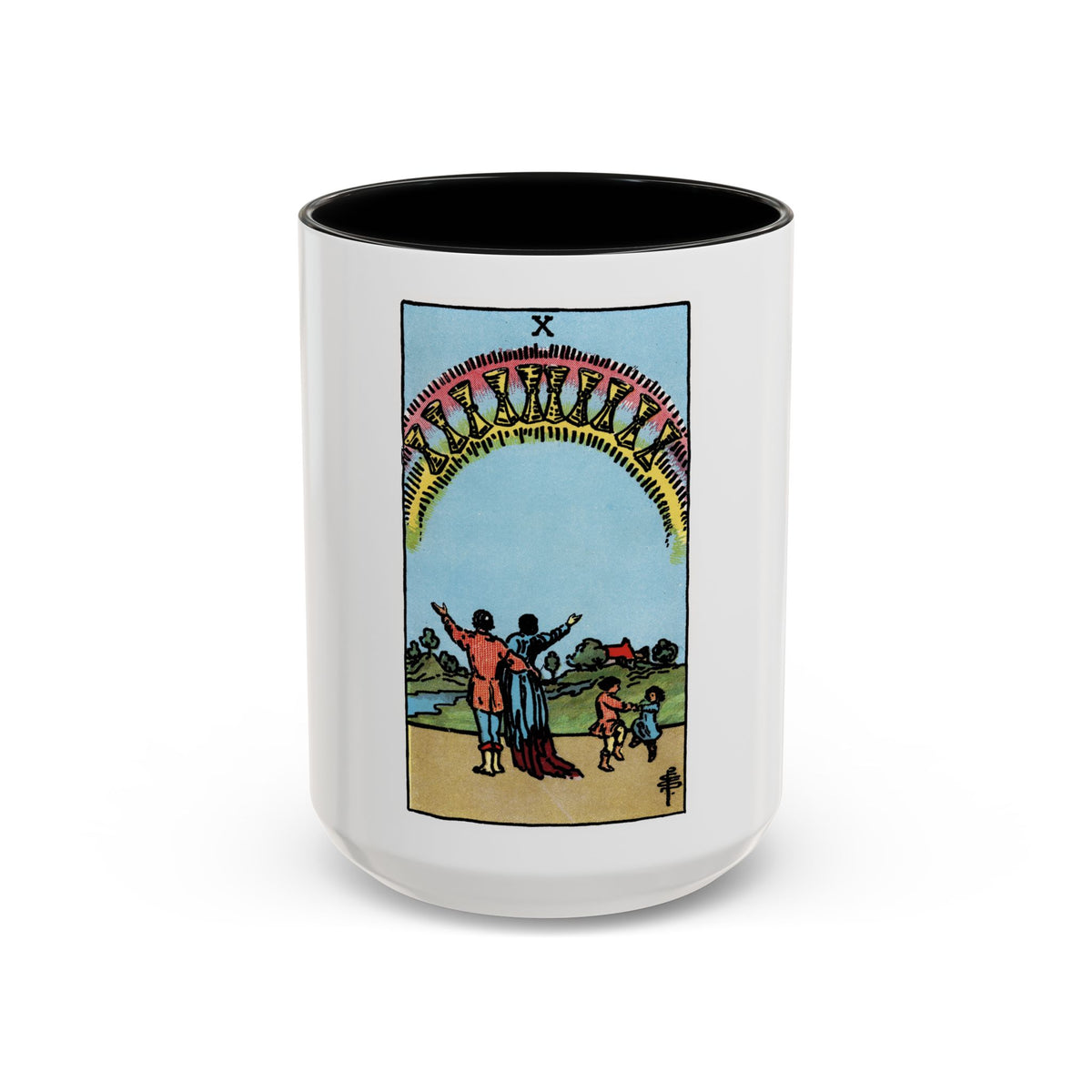 The 10 of Cups (Tarot Card) Accent Coffee Mug