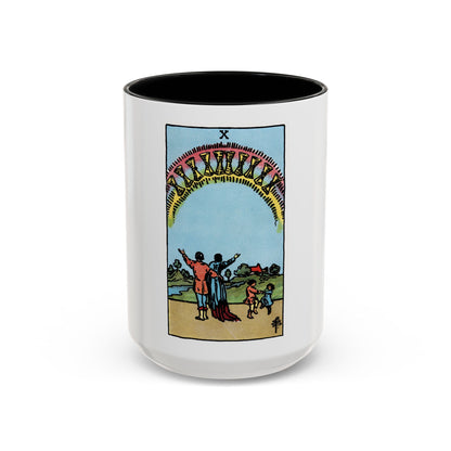 The 10 of Cups (Tarot Card) Accent Coffee Mug