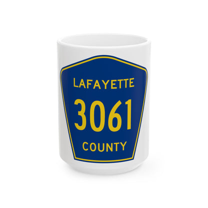 Lafayette County Route 3061 MS (Mississippi) (Road Sign) White Coffee Mug