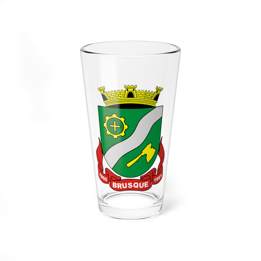 Coats of arms of Brusque city Santa Catarina (Brazil) (Coat of Arms) Pint Glass 16oz