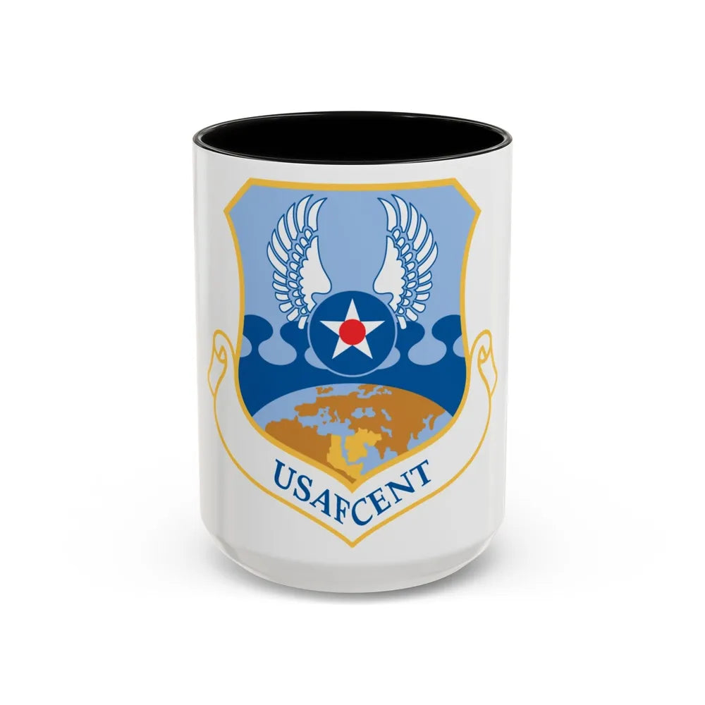 USAFCENT (U.S. Air Force) Accent Coffee Mug-15oz-Black-Go Mug Yourself