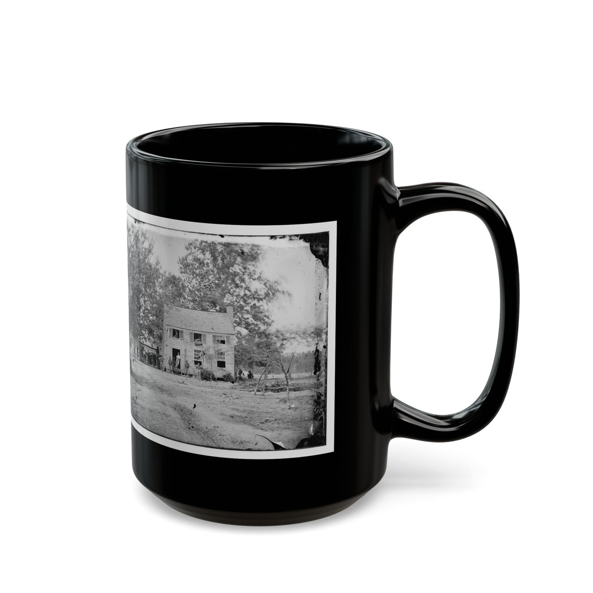 Fair Oaks, Va. Frame House Used As A Hospital By Gen Joseph Hooker's Division (U.S. Civil War) Black Coffee Mug