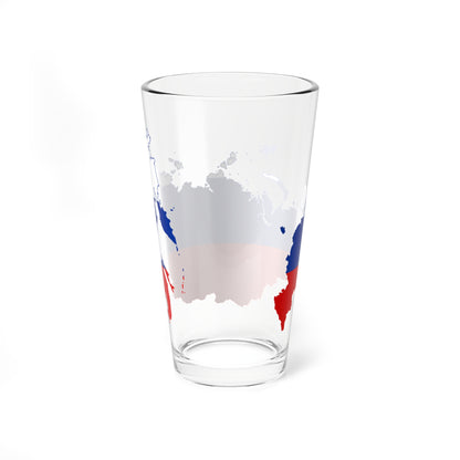 Flag-map of Russia (Russia) Pint Glass 16oz