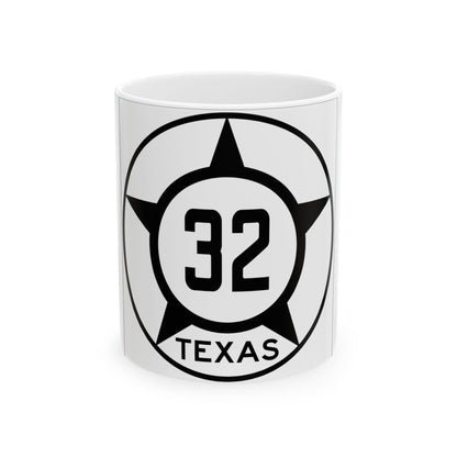 Old Texas 32 (Texas) (Road Sign) White Coffee Mug