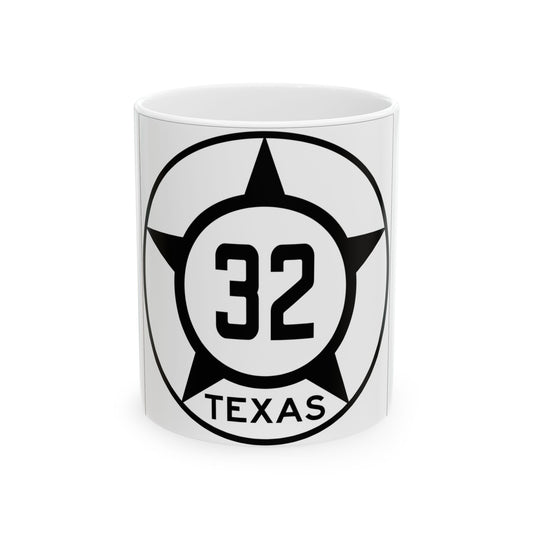 Old Texas 32 (Texas) (Road Sign) White Coffee Mug