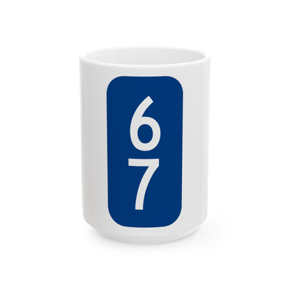 Warren County 67 NY tab (New York) (Road Sign) White Coffee Mug