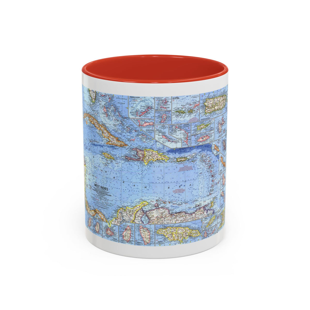 West Indies (1962) (Map) Accent Coffee Mug
