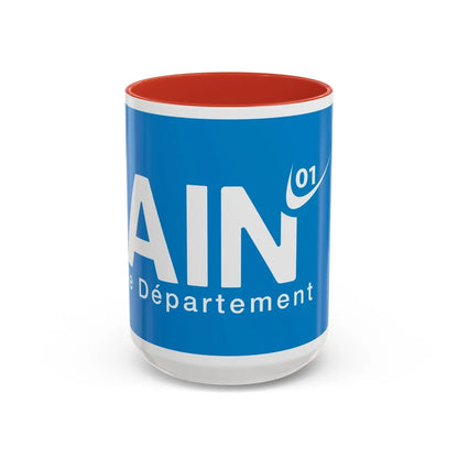 Flag of Ain France - Accent Coffee Mug-15oz-Red-Go Mug Yourself