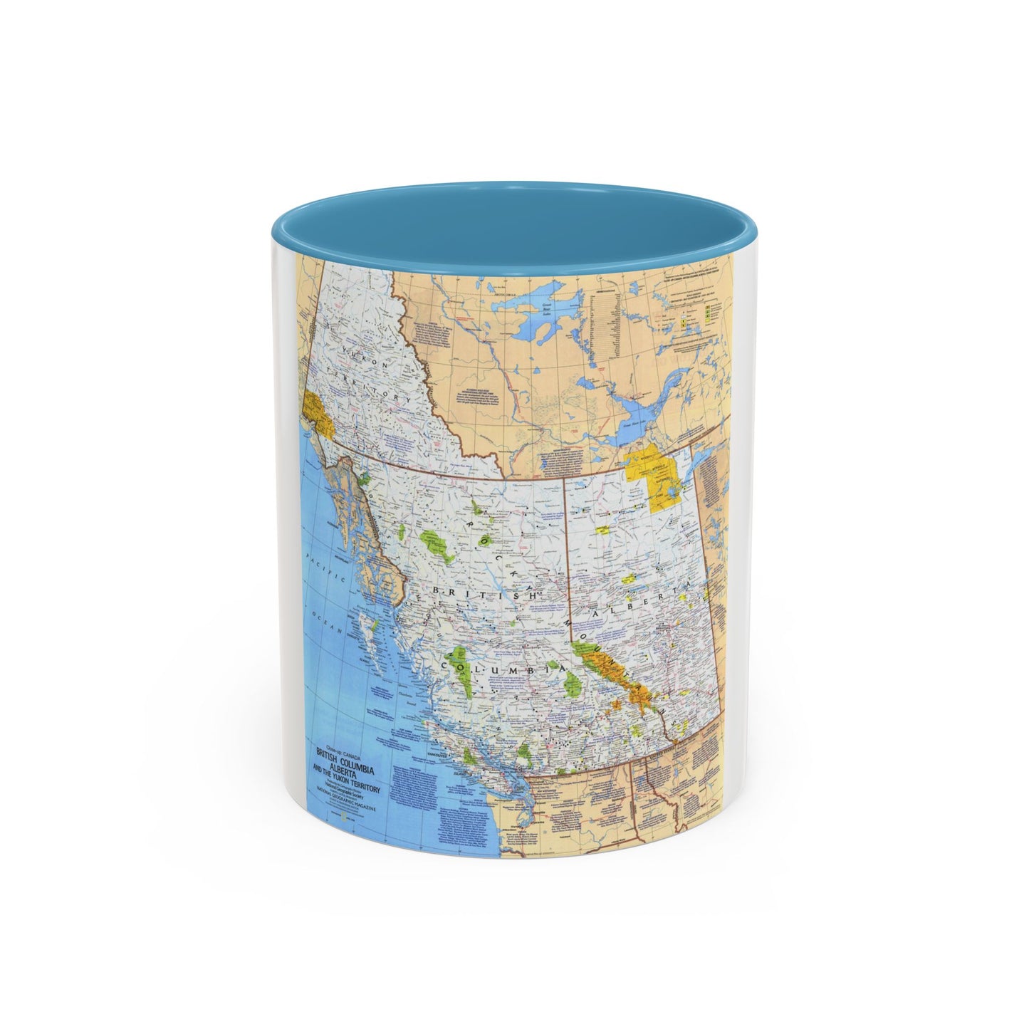 Canada - British Columbia, Alberta & Yukon (1978) (Map) Accent Coffee Mug