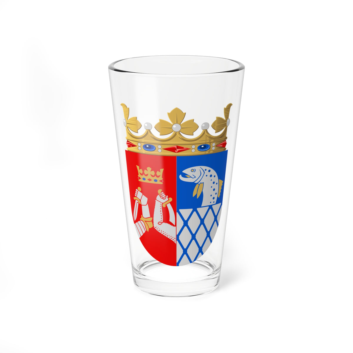 Kymen lääni.vaakuna (Finland) (Coat of Arms) Pint Glass 16oz