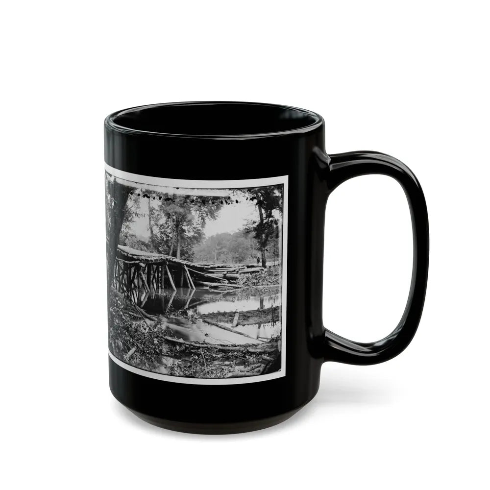 Chickahominy River, Va. Military Bridge Built By The 15th New York Volunteers Under Col. John Mcl. Murphy (U.S. Civil War) Black Coffee Mug-Go Mug Yourself