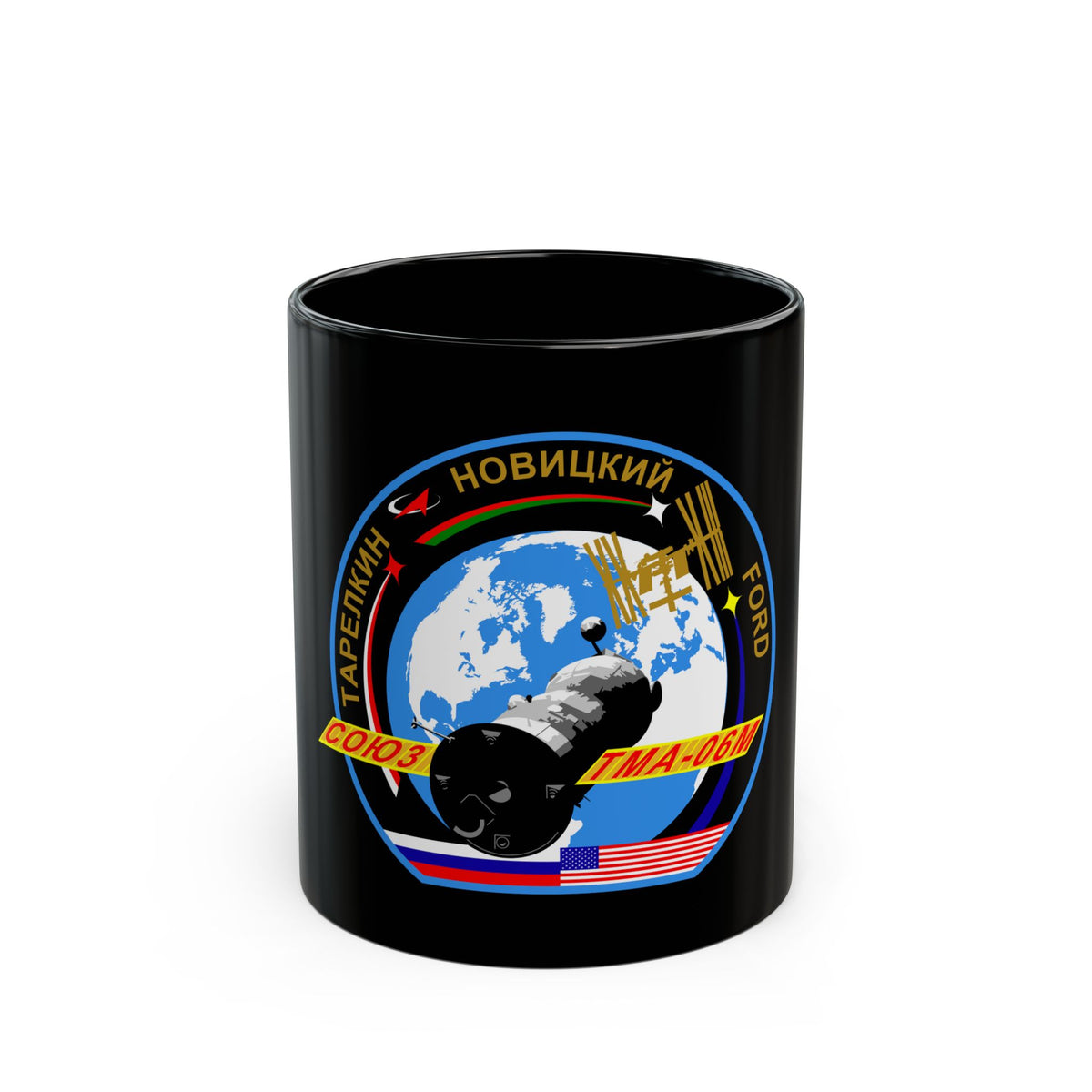 Soyuz TMA-06M (Soyuz Programme) Black Coffee Mug
