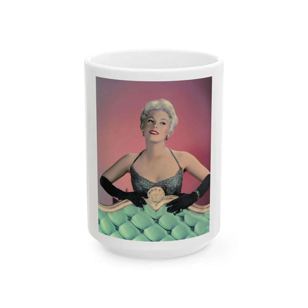 Kim Novak #247 (Vintage Female Icon) White Coffee Mug-15oz-Go Mug Yourself