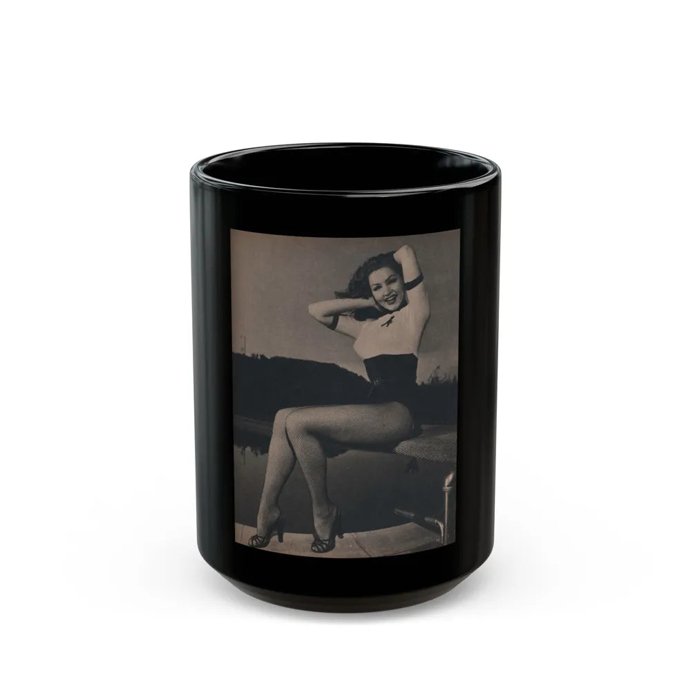 Julie Newmar #166 - Pages 15 Pages 2 of 5 with, Julie+1 Full Page B&W Photo from COVER GIRLS MODELS Mag. Nov. '53 (Vintage Female Icon) Black Coffee Mug-15oz-Go Mug Yourself