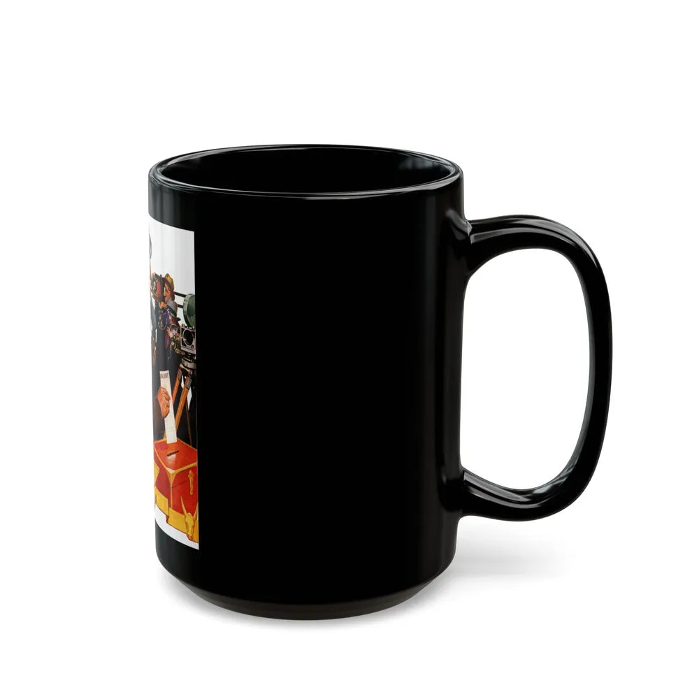 Candidate Voting, The Saturday Evening Post cover, November 7, 1936 - Black Coffee Mug-Go Mug Yourself