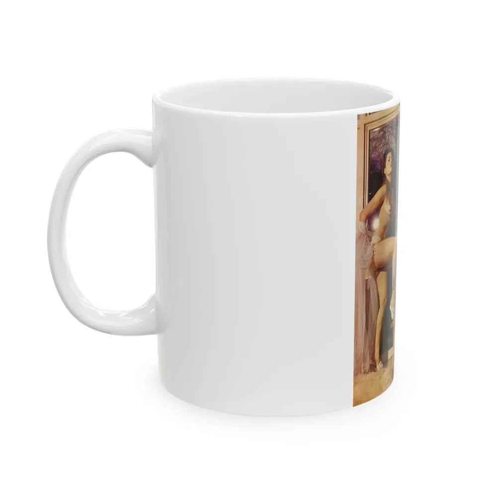 June Palmer #169 - Topless Mag. Spread (Vintage Female Icon) White Coffee Mug-Go Mug Yourself