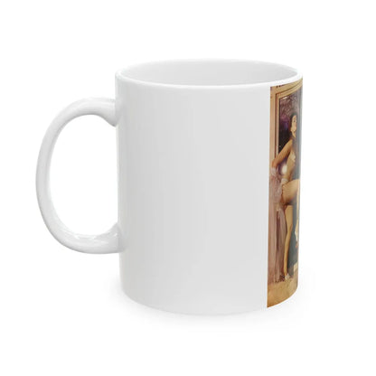 June Palmer #169 - Topless Mag. Spread (Vintage Female Icon) White Coffee Mug-Go Mug Yourself