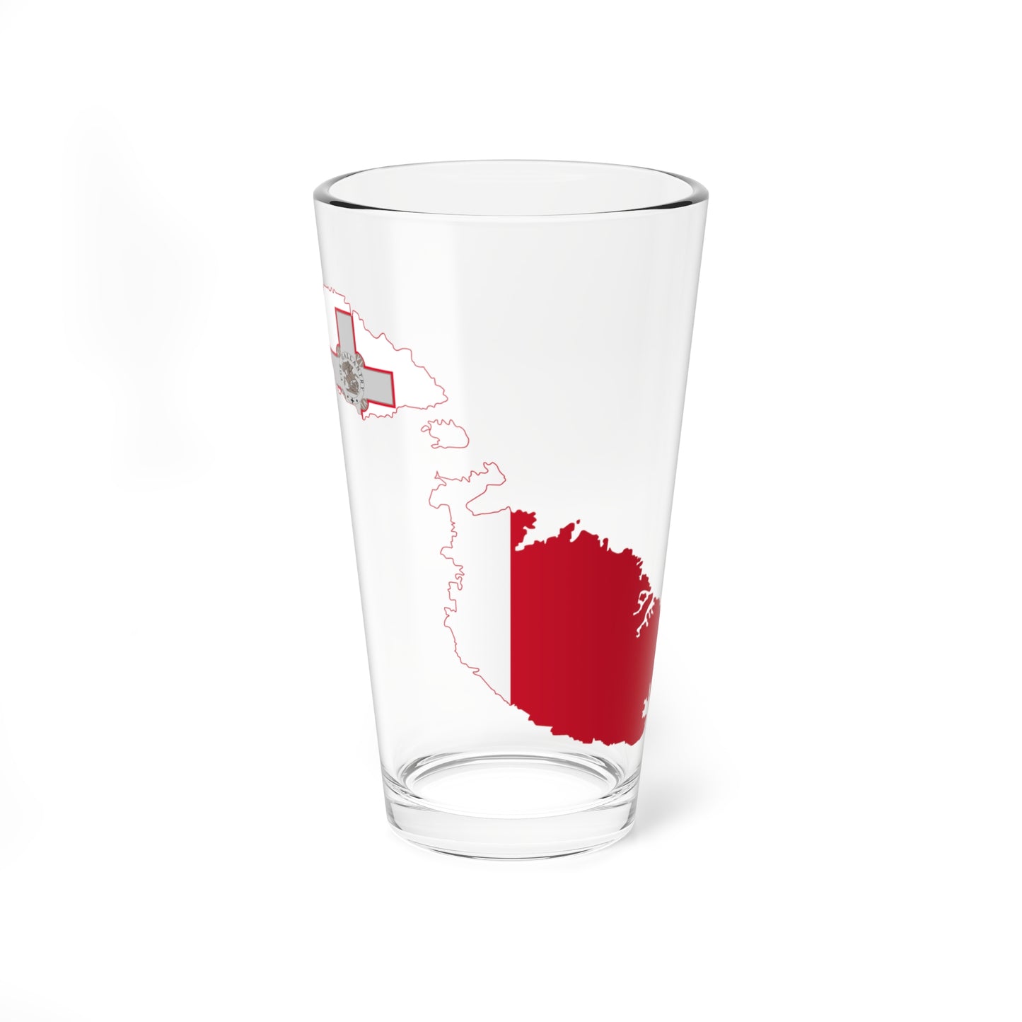 Flag map of Malta (Malta) Pint Glass 16oz