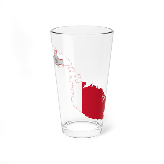 Flag map of Malta (Malta) Pint Glass 16oz