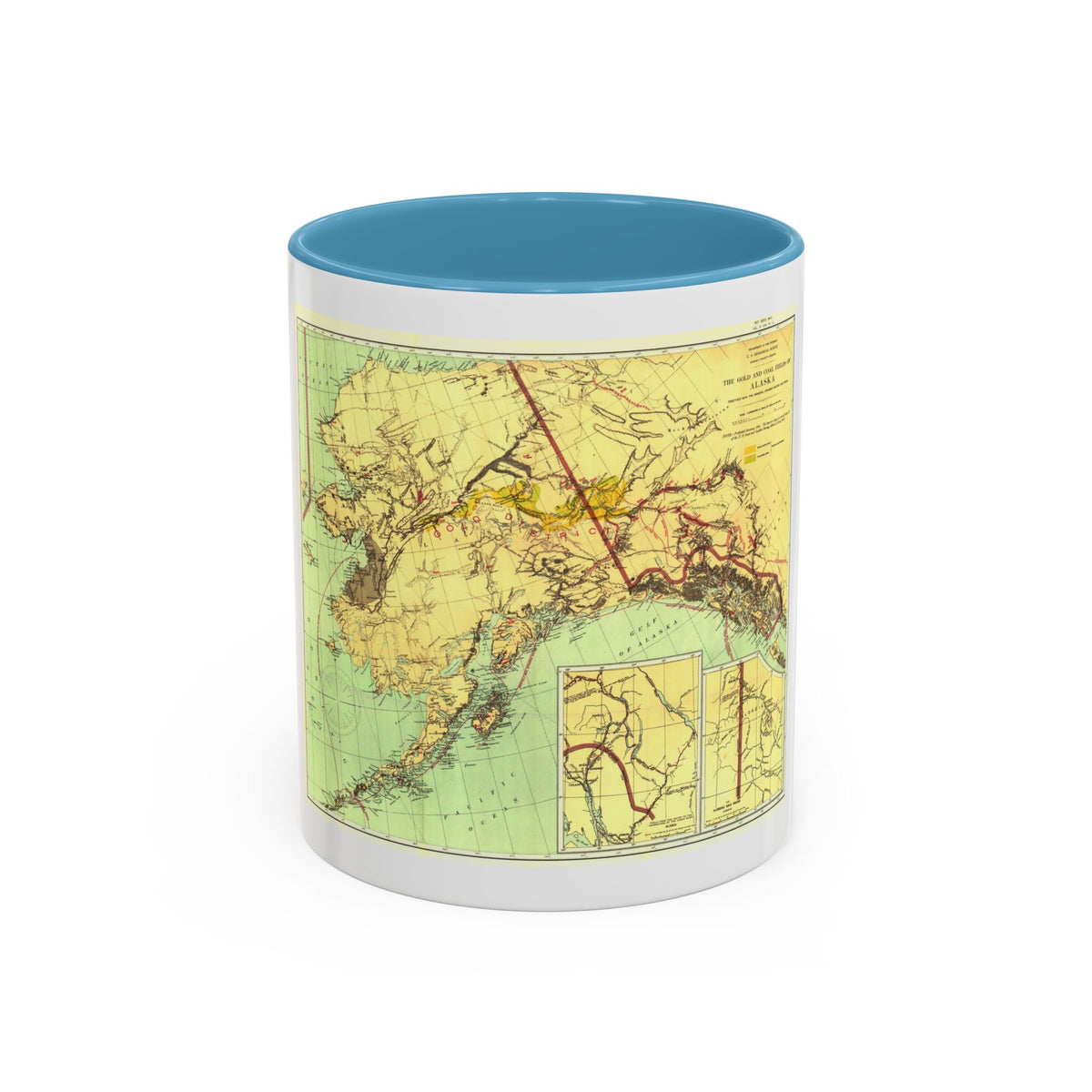 Alaska - The Gold & Coal Fields (1898) (Map) Accent Coffee Mug