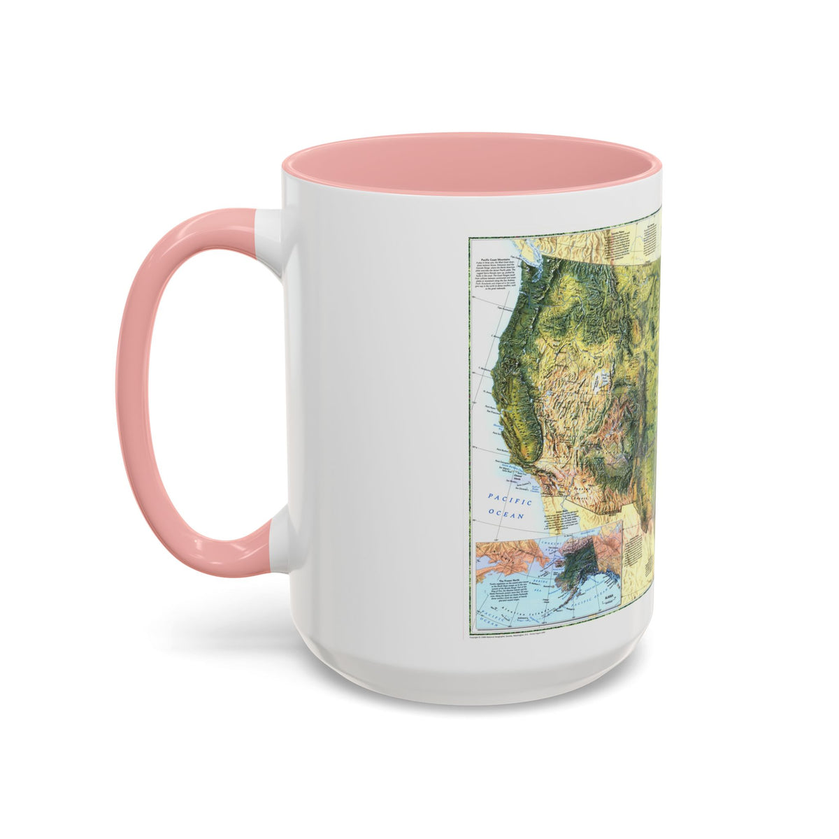 USA - The Physical Landscape (1996) (Map) Accent Coffee Mug