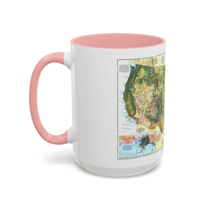 USA - The Physical Landscape (1996) (Map) Accent Coffee Mug