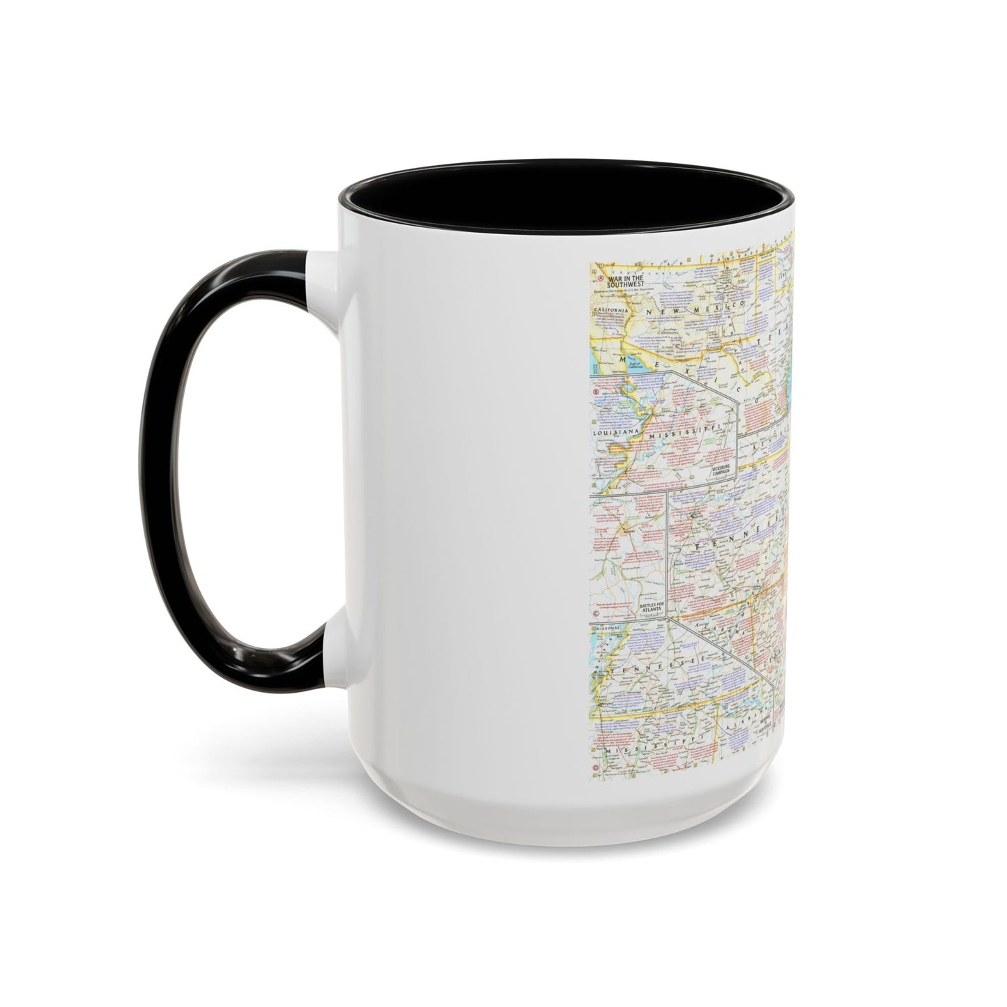 USA - Battlefields of the Civil War 2 (1961) (Map) Accent Coffee Mug