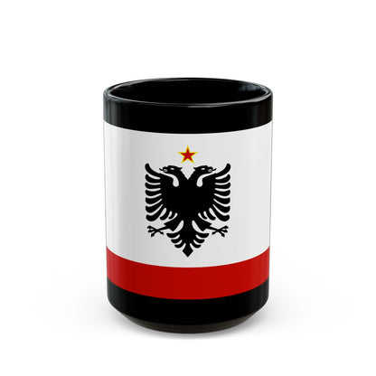 Naval Ensign of Albania 1958 to 1992 - Black Coffee Mug