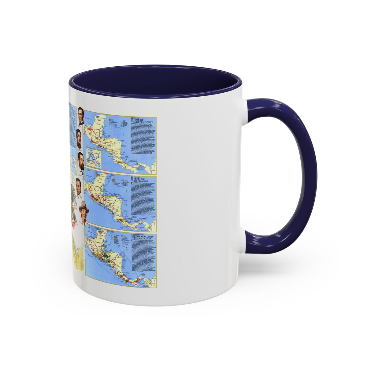 Central America Past and Present (1986) (Map) Accent Coffee Mug