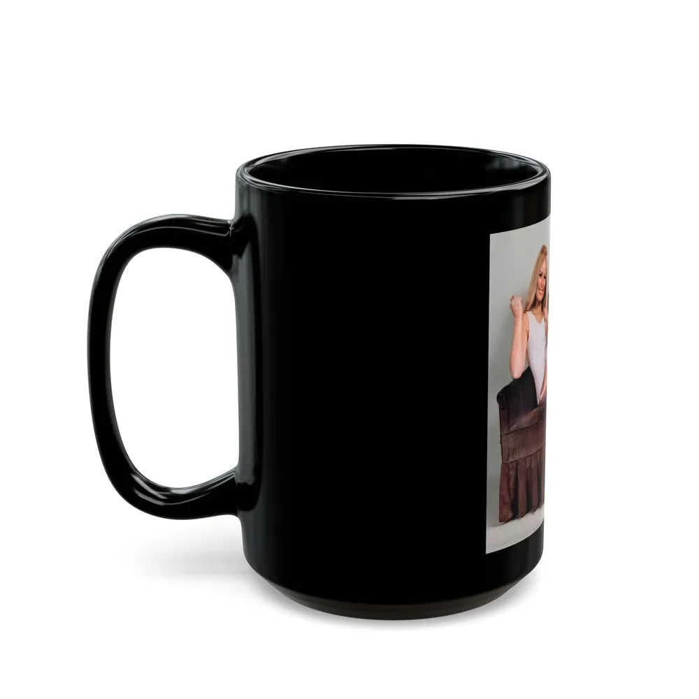 Veronica Carlson #130 (Vintage Female Icon) Black Coffee Mug-Go Mug Yourself