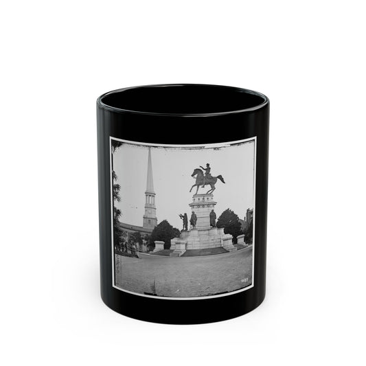 Richmond, Va. Washington Monument; St. Paul's Church In Left Background (U.S. Civil War) Black Coffee Mug