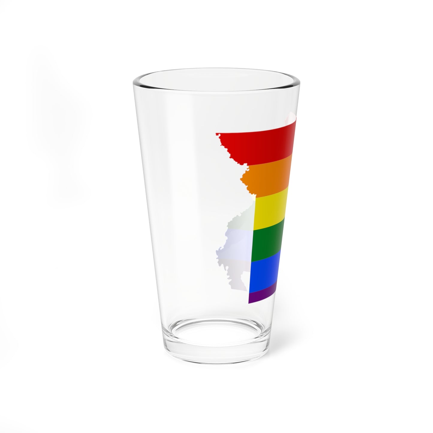 LGBT flag map of Missouri (United States) Pint Glass 16oz